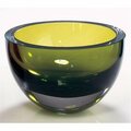 Tarifa 4 x 6 x 6 in. Moss Green Mouth Blown Polish Crystal Thick Walled Bowl TA3099787